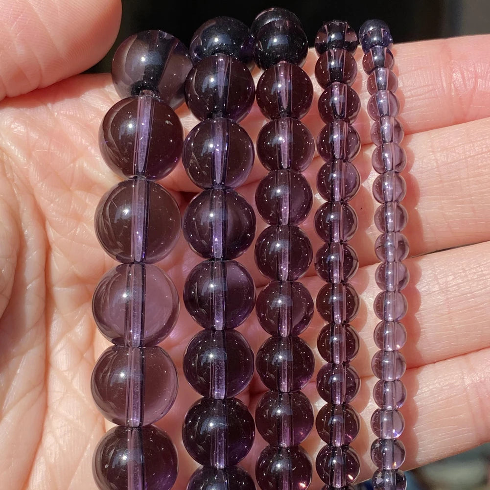 45 Styles Natural Stone Beads Amethyst Purple Jades Agate Crystal Glass Beads Jewelry Making Findings DIY Bracelet Accessories - AMULET RING STORE