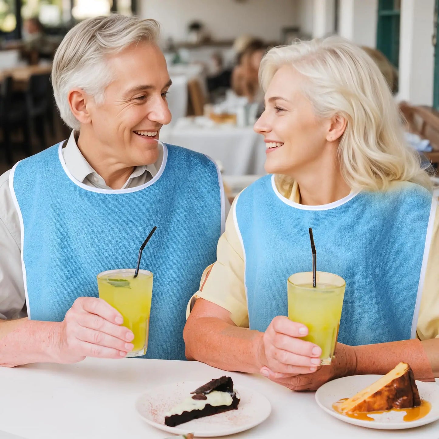 1/2pcs Adjustable Adult Bib Machine Washable for Elderly Adults to Prevent Drooling and Spills Adult Bibs for Eating Nursing Bib - AMULET RING STORE