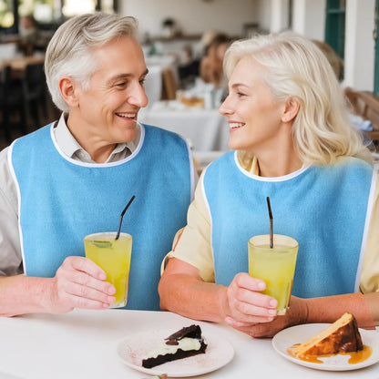 1/2pcs Adjustable Adult Bib Machine Washable for Elderly Adults to Prevent Drooling and Spills Adult Bibs for Eating Nursing Bib - AMULET RING STORE
