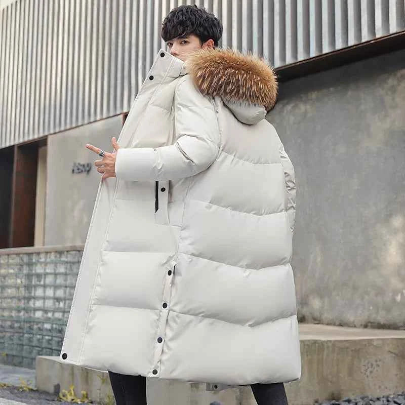 Fashion Winter Jacket for Man Down Coat jacket Parka Men's winter padded jackets Fur Collar Hooded Warm Long Padding HXY291