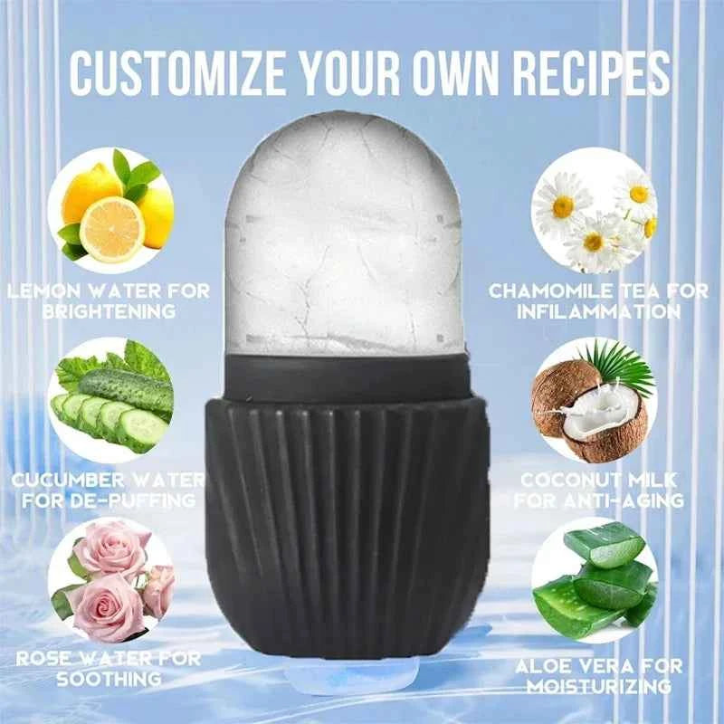 1/3 Piece Ice Face Roller Facial Skin Care Tools, Stainless Steel Facial Roller Scraping Board Ice Tray Skin Care Tools