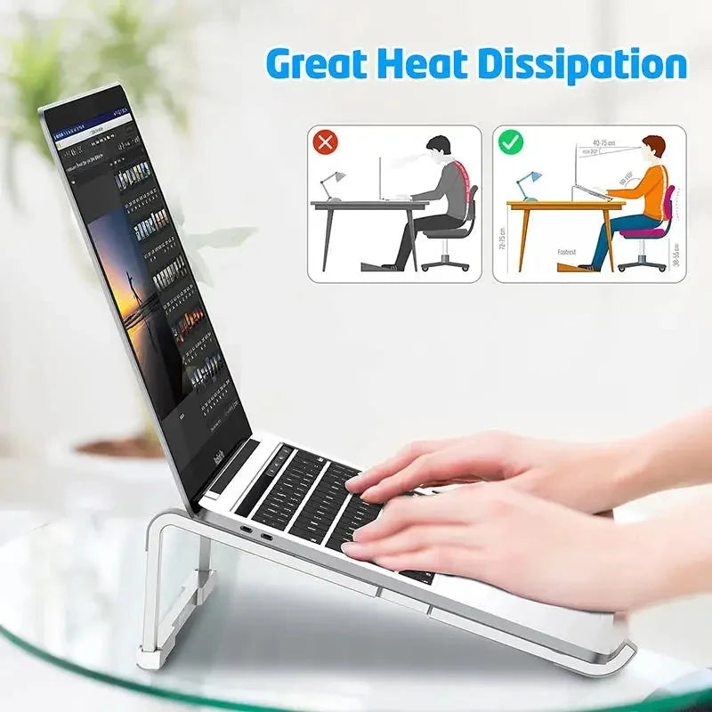 Universal Laptop Stand Foldable Adjustable Aluminum Alloy Notebook Holder Desktop Bracket for MacBook Air Pro Xiaomi - AMULET RING STORE