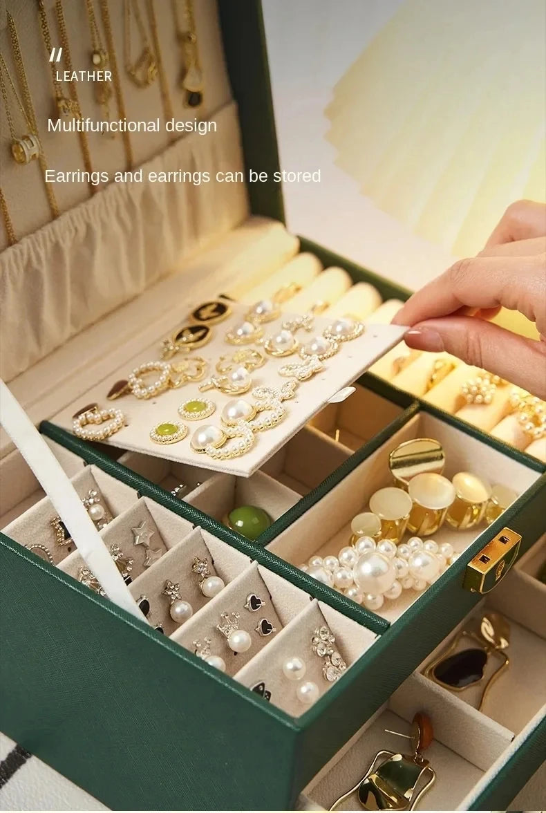 Three-layer Jewelry Storage Box for High-end Exquisite Necklaces, Earrings,Gold Jewelry and Hand Accessories with Large Capacity - AMULET RING STORE