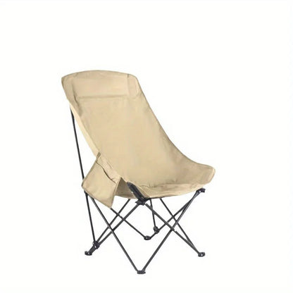 Moon shaped semi recliner folding chair with outdoor handbag, waist and back cushion with side pockets, durable and long-lasting - AMULET RING STORE