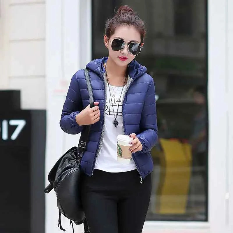 Down Jacket for Women Trend Korean Style Ultra Light Hit Hooded Coat Coats Lightweight Padded Puffer Jackets Female Winter 2025