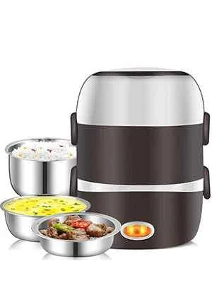 Electric Lunch Box, 3 Layers 2L Portable Electric Heating Bento Lunch Box Food Storage Warmer Container,110V 200W