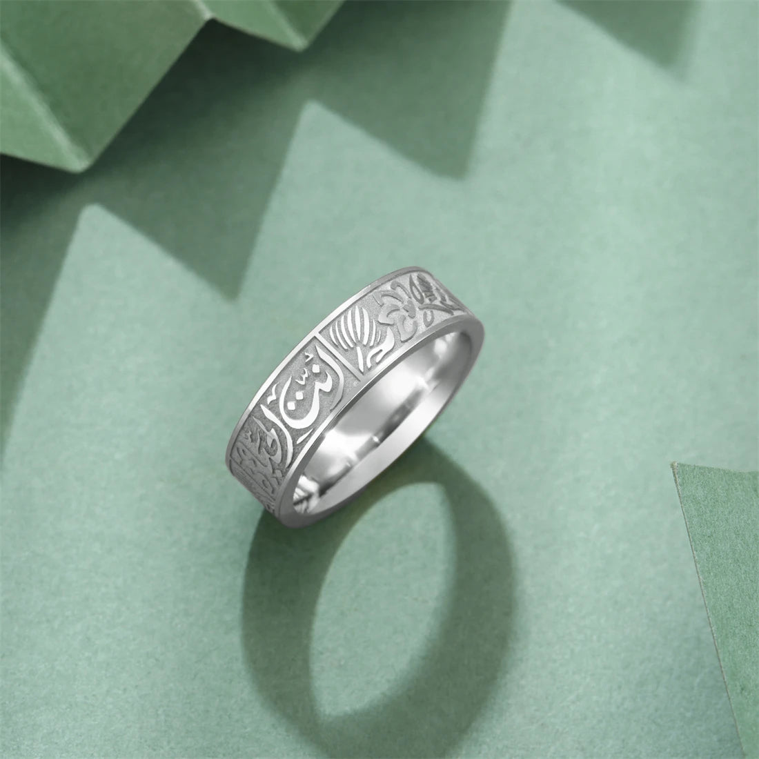 EUEAVAN Muslim Arabic Letter Engraved Ring