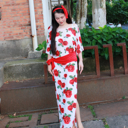 New Belly Dance Performance Costume for Women's Senior Printed Robe+Headscarf+Hip Scarf 3pcs Baladi Shaabi Competition Robes