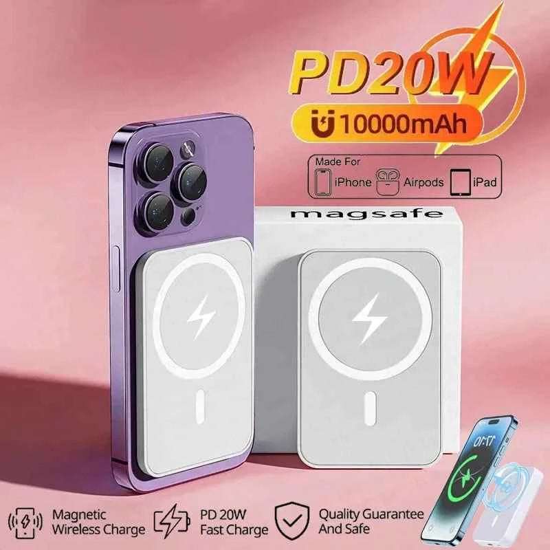 20000mAh Magnetic Power Bank Wireless PD 22.5W Fast Charger