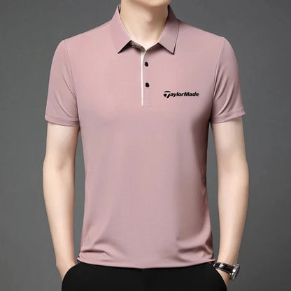 Fashionable Classic Men's Summer New Golf Collar Business Leisure Style Luxury Brand Letter Printed High end Leisure T-shirt