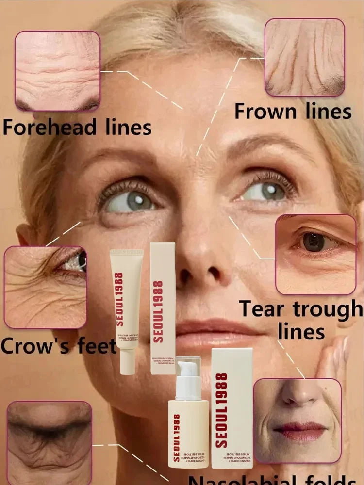 SEOUL 1988 Eye Cream Niacinamide 2% Retinal Acid Ginseng Serum Lighten Fine Lines Firming Pores Brightening Face Korean Skincare - AMULET RING STORE
