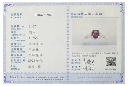 JewelryPalace Oval Red Natural Red Garnet 925 Sterling Silver Rings for Women Fashion Engagement Gemstone Birthstone Jewelry