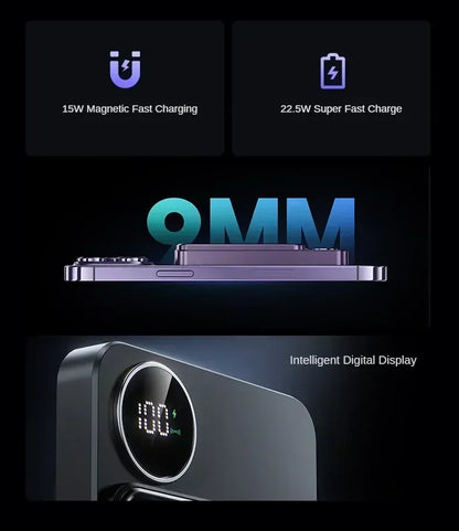 30000mAh MagSafe Power Bank - 15W Magnetic Wireless Charger with PD Fast Charge for iPhone 15/14/13 (Qi-Certified for Android) - AMULET RING STORE