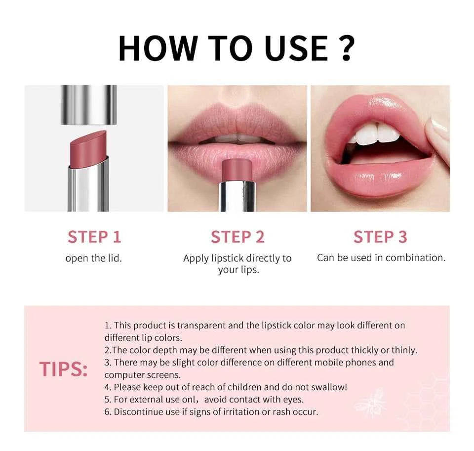 Pink Honey and Black Lipstick Plumper Lips Moisture Water Bomb Comfortable Nourish Ultra Sheen Non-Stick Cup Lip Care Products