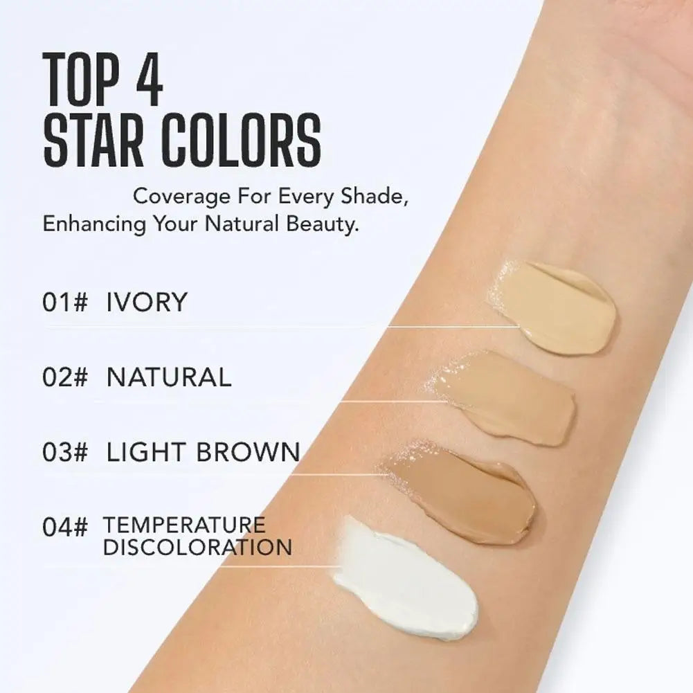 Full Coverage Concealer Temperature Changing Liquid Foundation Smooth Invisible Pores Conceal Facial Beauty Cosmetics - AMULET RING STORE