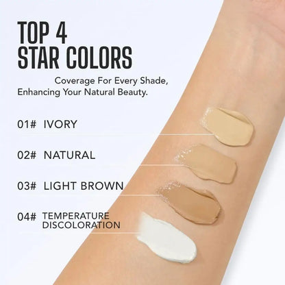Full Coverage Concealer Temperature Changing Liquid Foundation Smooth Invisible Pores Conceal Facial Beauty Cosmetics - AMULET RING STORE