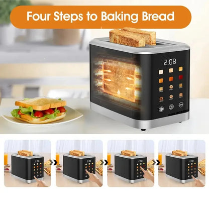 Beinilai Smart Digital Bread Toaster with Touch Screen LCD Display 6 Bread Types 6 Shade Settings, 1.5" Wide Slot bread maker - AMULET RING STORE