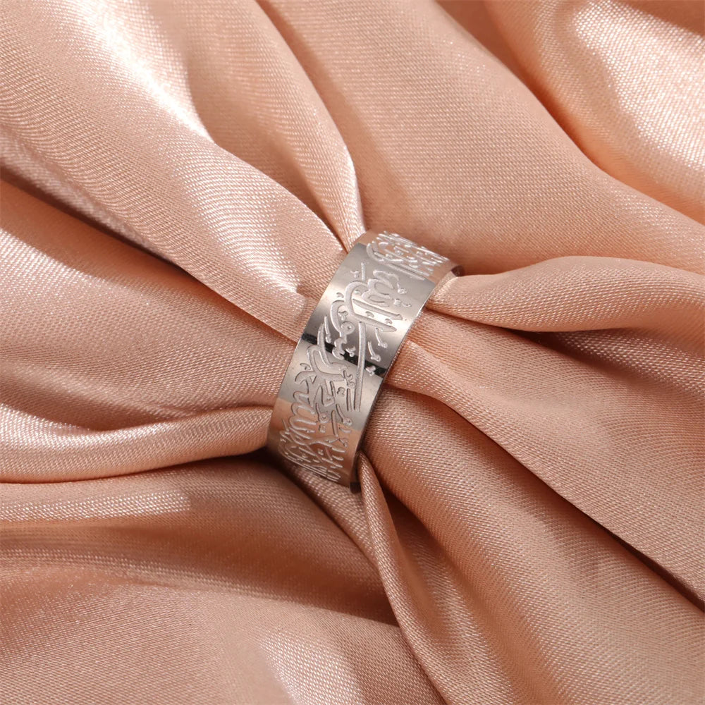 EUEAVAN Muslim Arabic Letter Engraved Ring