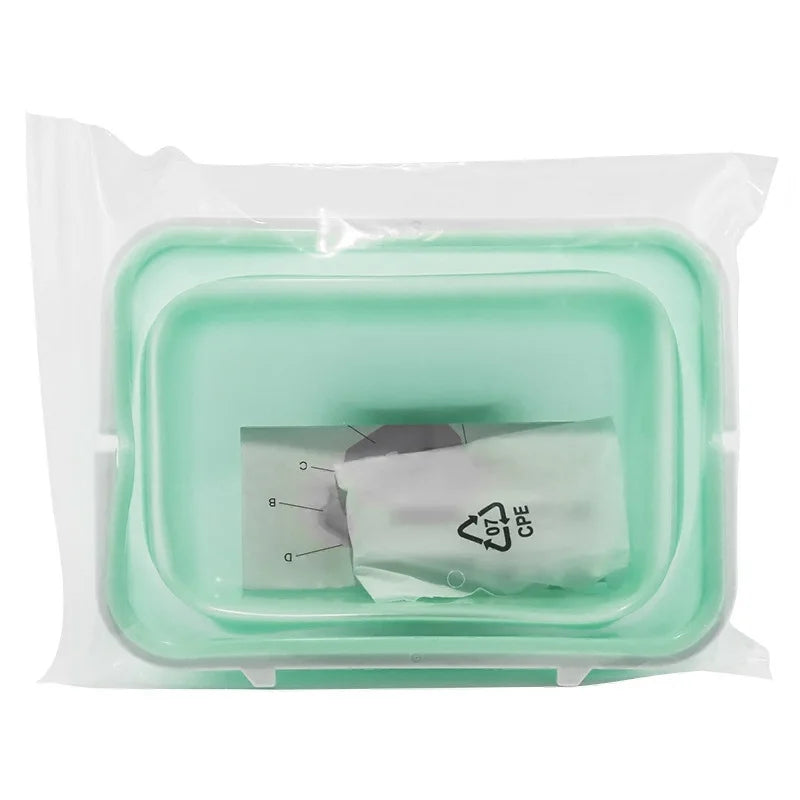 1500ML Foldable Silicone Storage Bag,Reusable Food Grade Crisper Box,Fresh-keeping Picnic Box,Microwave Heating Available - AMULET RING STORE