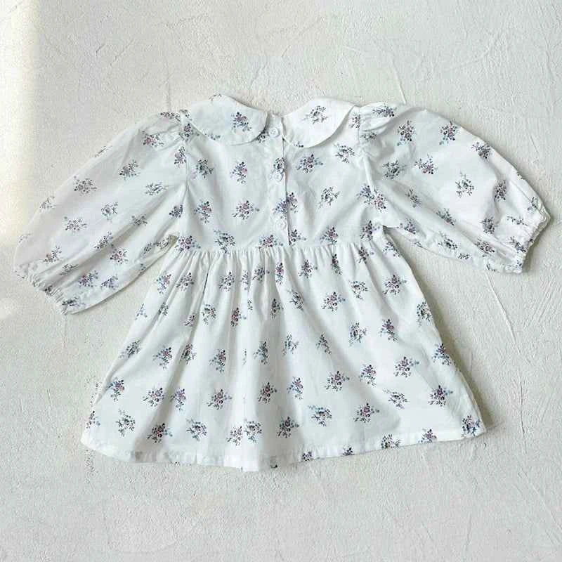 2024 New Autumn 0-3Yrs Kids Princess Dress Baby Bodysuits Long Sleeved Cotton Print Infant Baby Girls Party Dress Sister Clothes