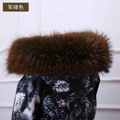 Raccoon Fur Collar 100% Real Fur Fashion Scarves For Ladies Neck Warmer Women Winter Natural Fur Scarf Decor White Fur Scarf
