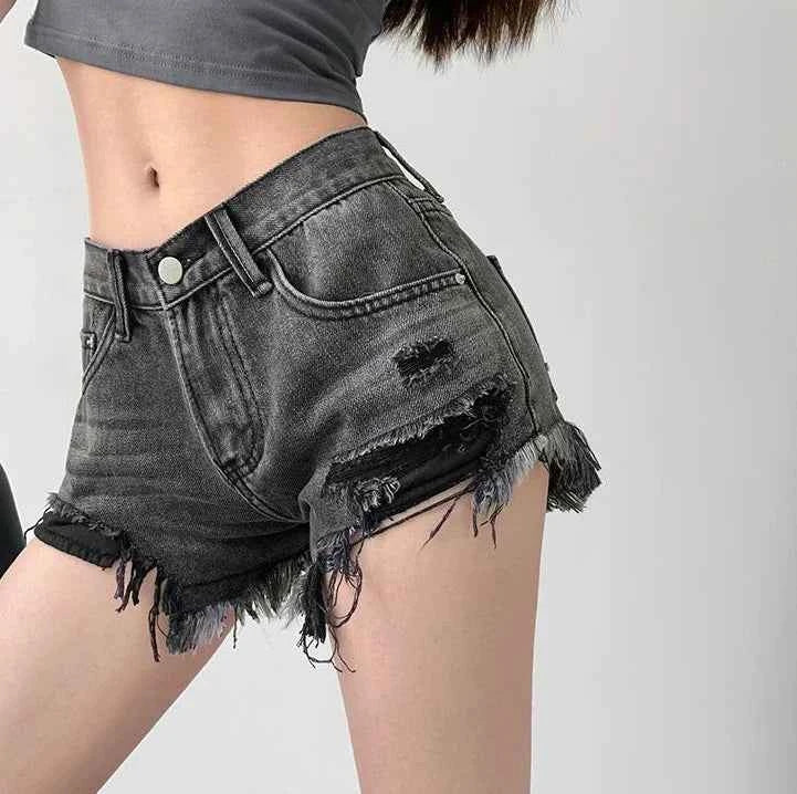 Summer Female Short Jeans Pants High Waist Wide Women's Denim Shorts Korean Style Fashion Clothing 2024 Flowy Luxury Stretchy XL