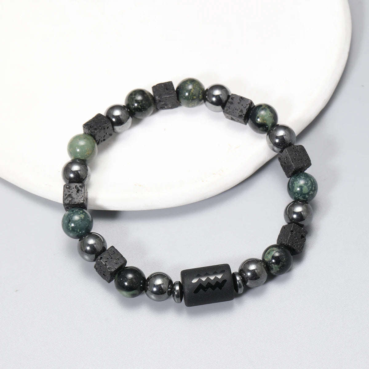 12 Zodiac Signs Natural Stone Bracelets Taurus Cancer Virgo Pisces Bracelets Ladies Men Couples Gift Bracelet aquarius