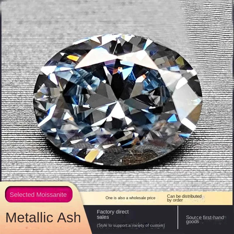 1CT colored diamond moissanite oval pigeon egg moissanite irregular naked stone gemstone jewelry accessories