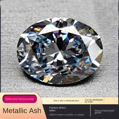 1CT colored diamond moissanite oval pigeon egg moissanite irregular naked stone gemstone jewelry accessories