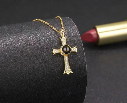 Fashion Projection Necklace Jewelry Personalized Photo Custom Cross Pendant Suitable For Male And Female Couples To Give Gifts - AMULET RING STORE