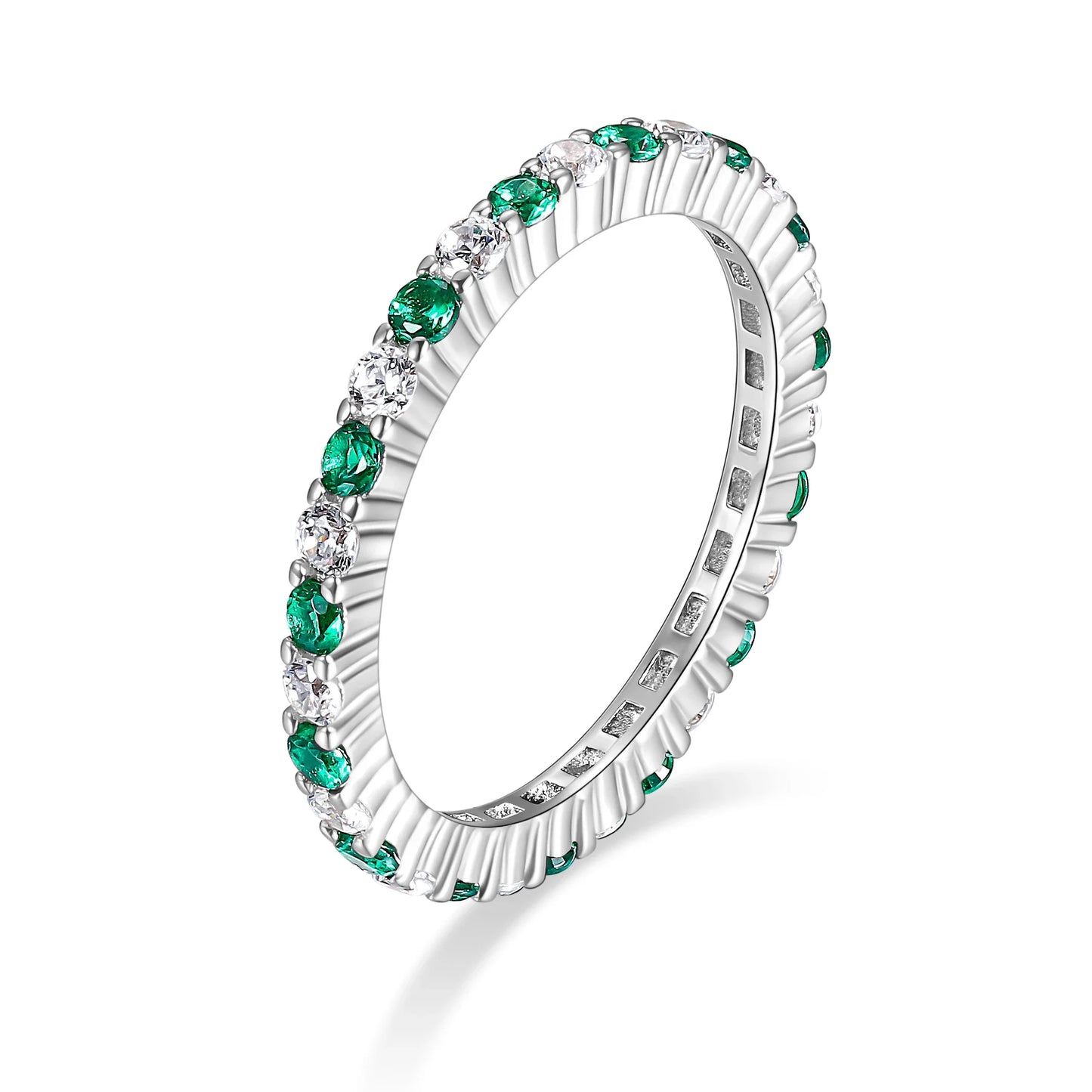 Monkton S925 Sterling Silver Thin Stackable Sapphire Rings for Women Sparkling Wedding Engagement Jewelry Set Кольца