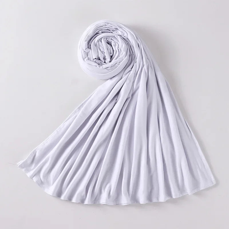 Newest Milk Silk Jersey Hijabs for Women Soft Warm Muslim Woman Turban Hoofddoek Headscarf Good Stitch Stretch Jesey HIjab Scarf - AMULET RING STORE
