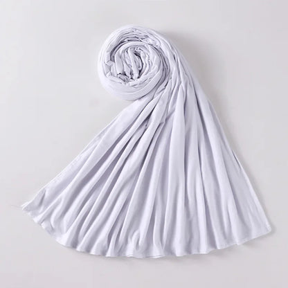 Newest Milk Silk Jersey Hijabs for Women Soft Warm Muslim Woman Turban Hoofddoek Headscarf Good Stitch Stretch Jesey HIjab Scarf - AMULET RING STORE