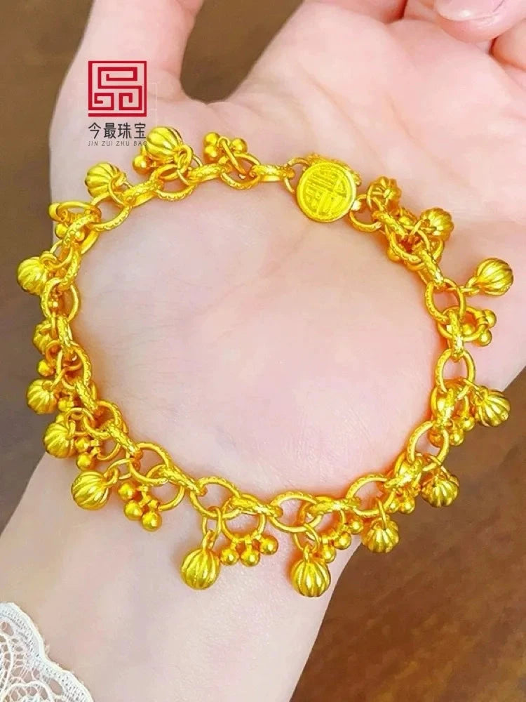 Reaped light luxury bracelet 24K gold, women, AU999 banquet occasions, elegant standard - AMULET RING STORE