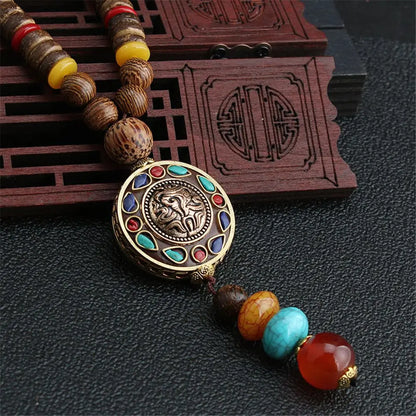 Fashion Long Sweater Pendant Chain Wooden Beaded Tassel Boho Bohemian Necklace Jewelry Nepal Wood Beads Pendant Necklace