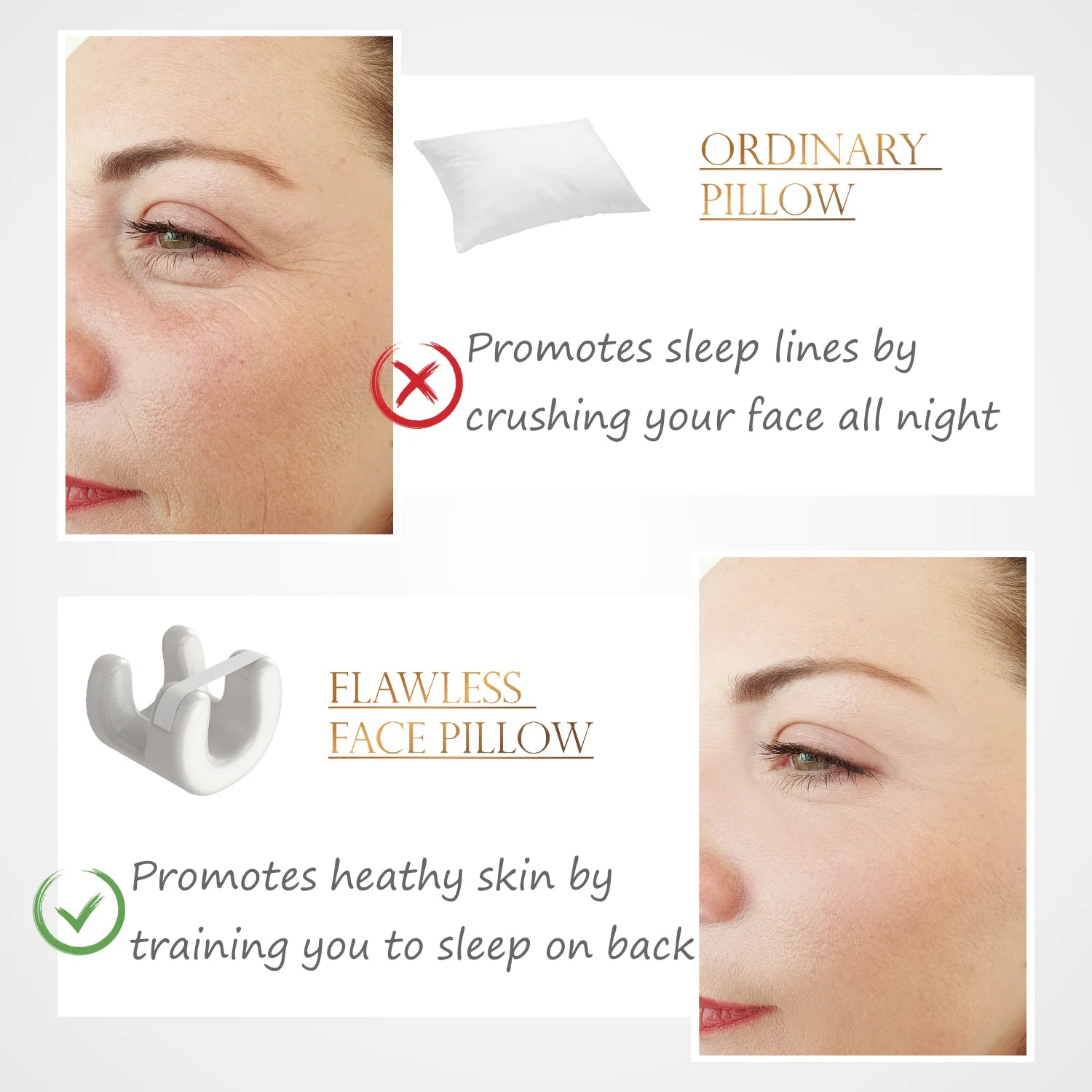 Memory Foam Face Relaxed Wrinkle Prevention Anti Aging Anti Wrinkle Beauty Bed Pillow - AMULET RING STORE