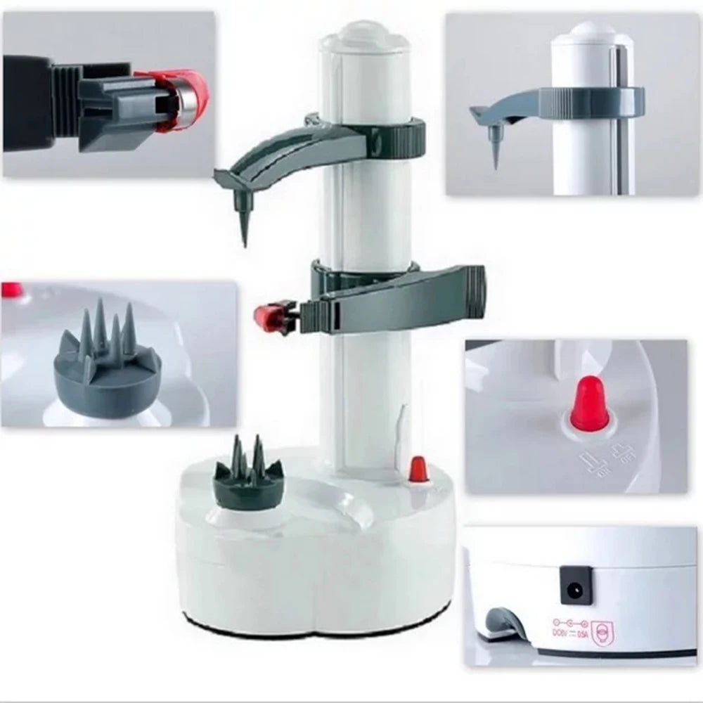 Electric Potato Peelers Automatic Rotating Apple Peeler Potato Peeling Machine Automatic Fruits Vegetables Kitchen Peeling Tool - AMULET RING STORE