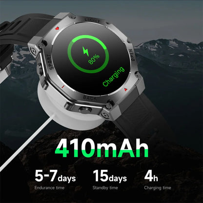 2025 New Men Sports Smart Watch GPS AMOLED Heart Rate Monitoring LED Flashlight NFC Bluetooth Call 3ATM Waterproof Smartwatches