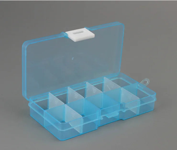 10 Grids Plastic Storage Jewelry Box Compartment Adjustable Container for Beads Earring Box for Jewelry Rectangle Box Case - AMULET RING STORE