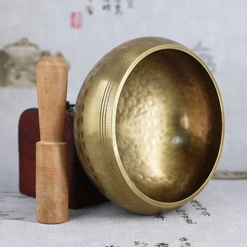 Nepal handmade Singing Bowl Tibet Buddha Sound Bowl Yoga Meditation Chanting Brass Chime Handicraft Music Therapy Tibetan - AMULET RING STORE
