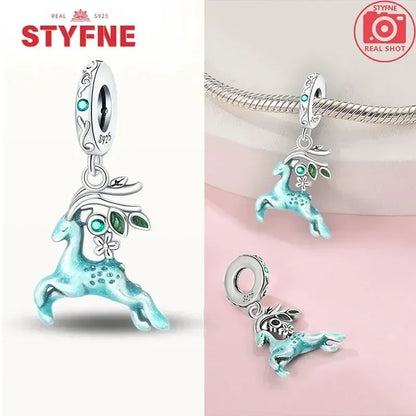 S925 Silver Glow-in-the-dark Firefly Charm Pendant Fit Original Charms Bracelet Gift Beads for Women Diy Fine Jewelry Gifts - AMULET RING STORE