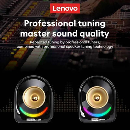 New Lenovo A02 Wireless Bluetooth V5.4 Speaker With Dual Mode RGB Light Wired Loudspeaker Vibrant Stereo Sound Camping Soundbox