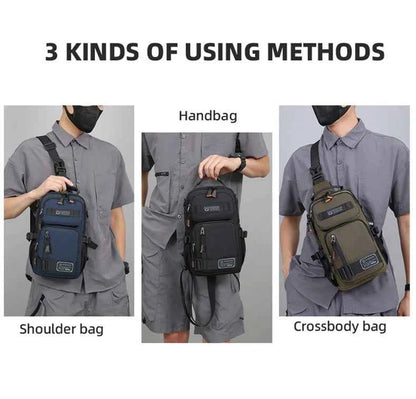 Male Multifunctional Sports Chest Bag Men's Lightweight Handbag  Multi Pockets Outdoor Hiking Climbing Cycling Crossbody Bags
