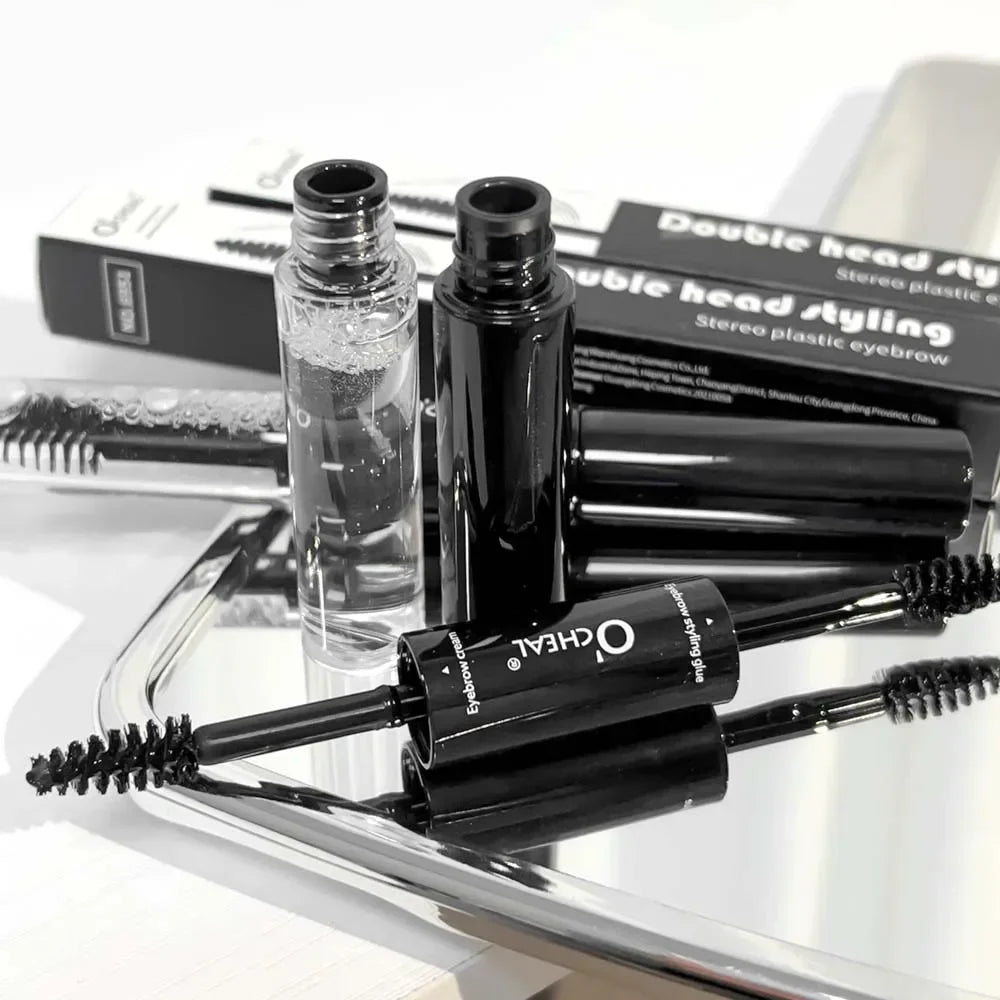 Double-ended Black Brown Dye Eyebrow Styling Gel Waterproof Lasting Wild Brow Tint Wax Transparent Liquid Brows Cream Cosmetics - AMULET RING STORE