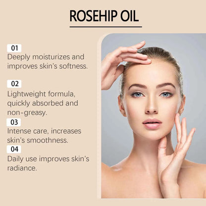 Ouhoe Rosehip Face Care Essence Oil Nourishing Skin Lasting Hydrating Enhance Smoothness Firming Softening Face Care Essence Oil