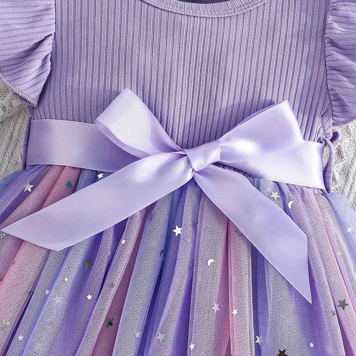 Baby Girl Cute Dress New Summer Toddler Kids Mesh Tutu Dresses Sequin Bow Children Birthday Party Dress Baby Girls Tulle Clothes