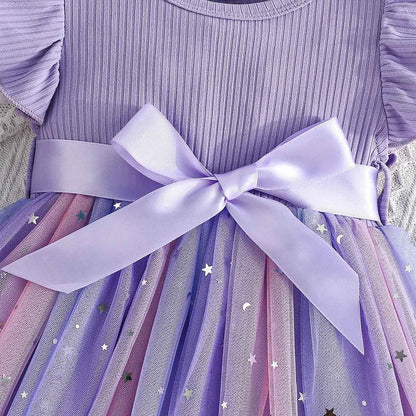 Baby Girl Cute Dress New Summer Toddler Kids Mesh Tutu Dresses Sequin Bow Children Birthday Party Dress Baby Girls Tulle Clothes