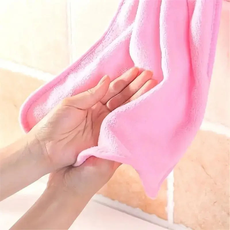 4pcs Coral Velvet Bathroom Supplies, Soft Hand Towel, Absorbent Cloth Dishcloths, Hanging Cloth, Kitchen Accessories - AMULET RING STORE