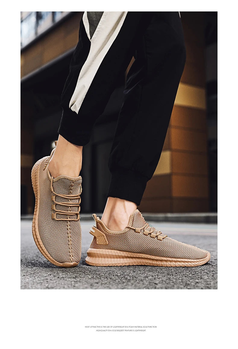 Men's Non-Slip Casual Sneakers Breathable Outdoor Jogging Training Hiking Sports Running Outdoor Women Weave Knit Lace Up Shoes - AMULET RING STORE