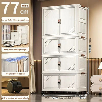 Multi-specification Multifunction White Folding Storage Cabinet Large Capacity Dustproof Wardrobe Storage Box - AMULET RING STORE